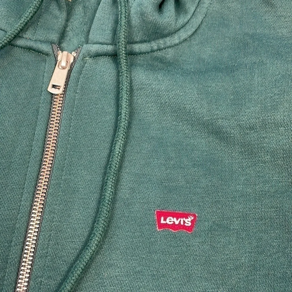 Levis Core Fleece Lined Full Zip Hoodie Sweatshirt Ponderosa Pine Green Sz S